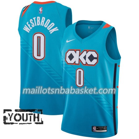 Maillot Enfant Oklahoma City Thunder Russell Westbrook 0 2018-19 Nike City Edition Bleu Swingman